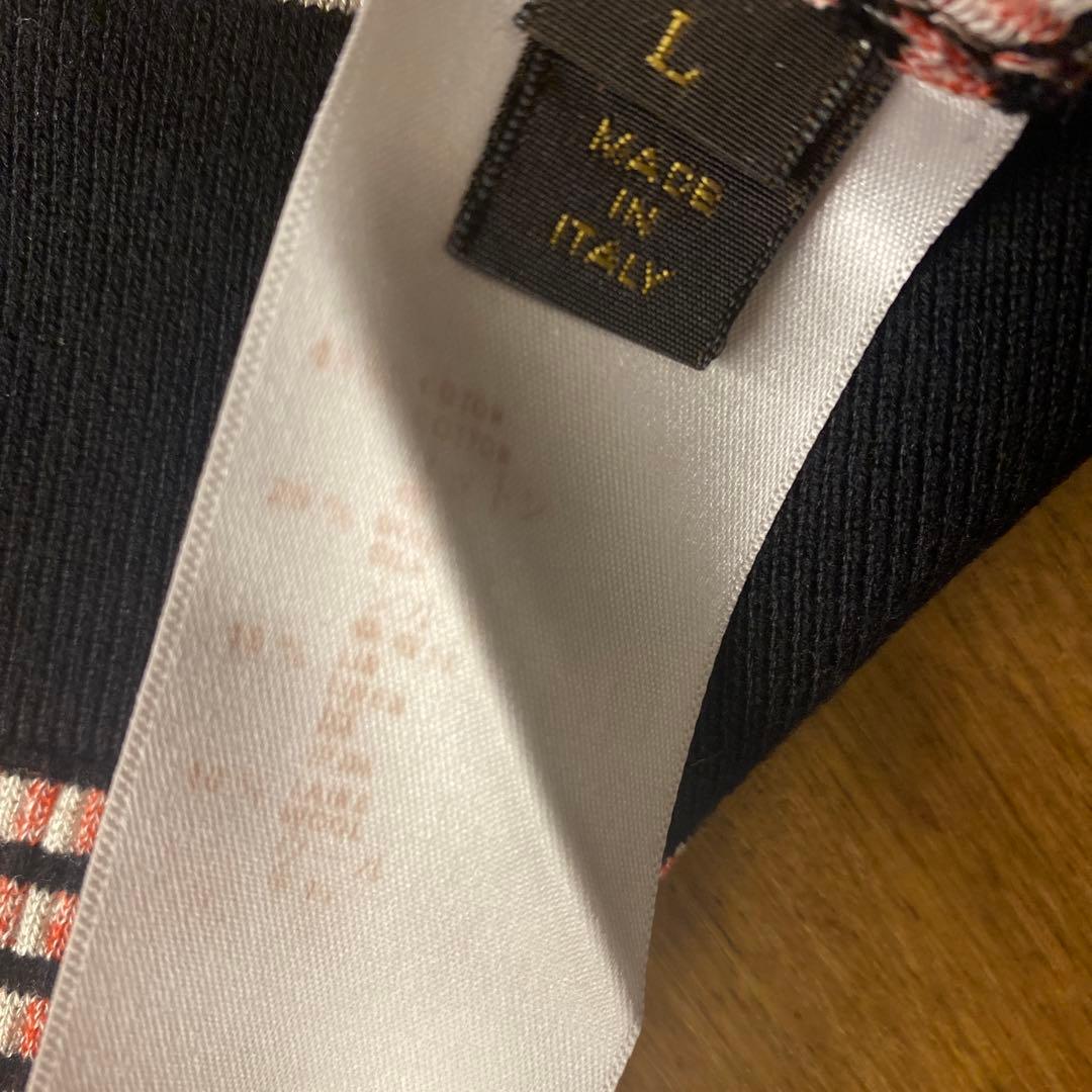 値下げ　VUITTON メンズ　ニット　セーター　L シルク　ボーダー　赤