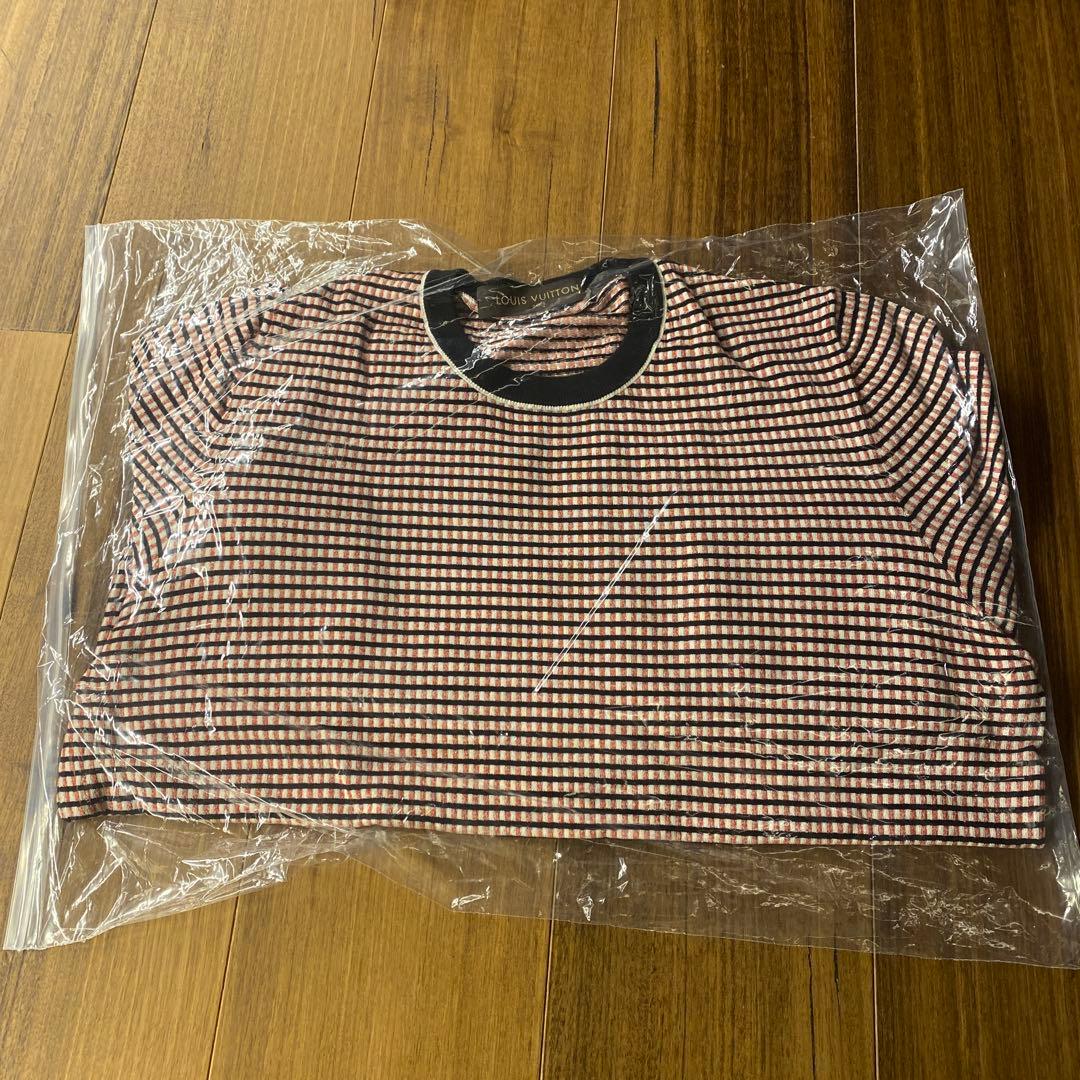 値下げ　VUITTON メンズ　ニット　セーター　L シルク　ボーダー　赤