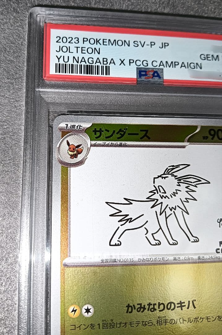 ポケモンカード サンダース 長場雄 PSA10