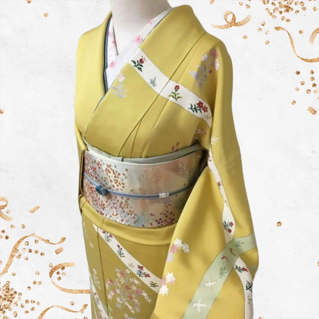 新春初売り価格❗️和装誌に載るような格別な【訪問着】未使用　手描き友禅・刺繍・金彩