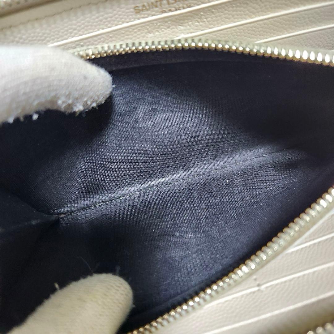 ✨極美品✨サンローラン　長財布　ラウンドファスナー ホワイトベージュ