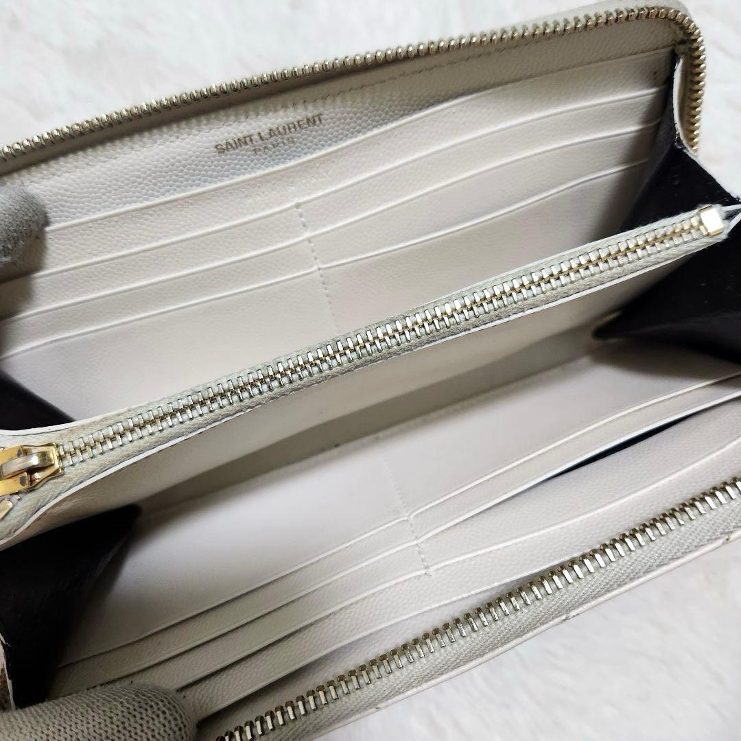 ✨極美品✨サンローラン　長財布　ラウンドファスナー ホワイトベージュ