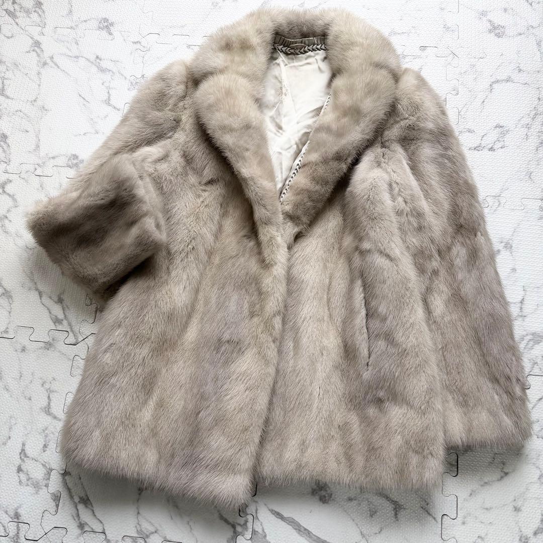 ✨高級✨サガミンク 毛皮コート サファイアミンク 銀サガ 2XL 柔らかさ◎