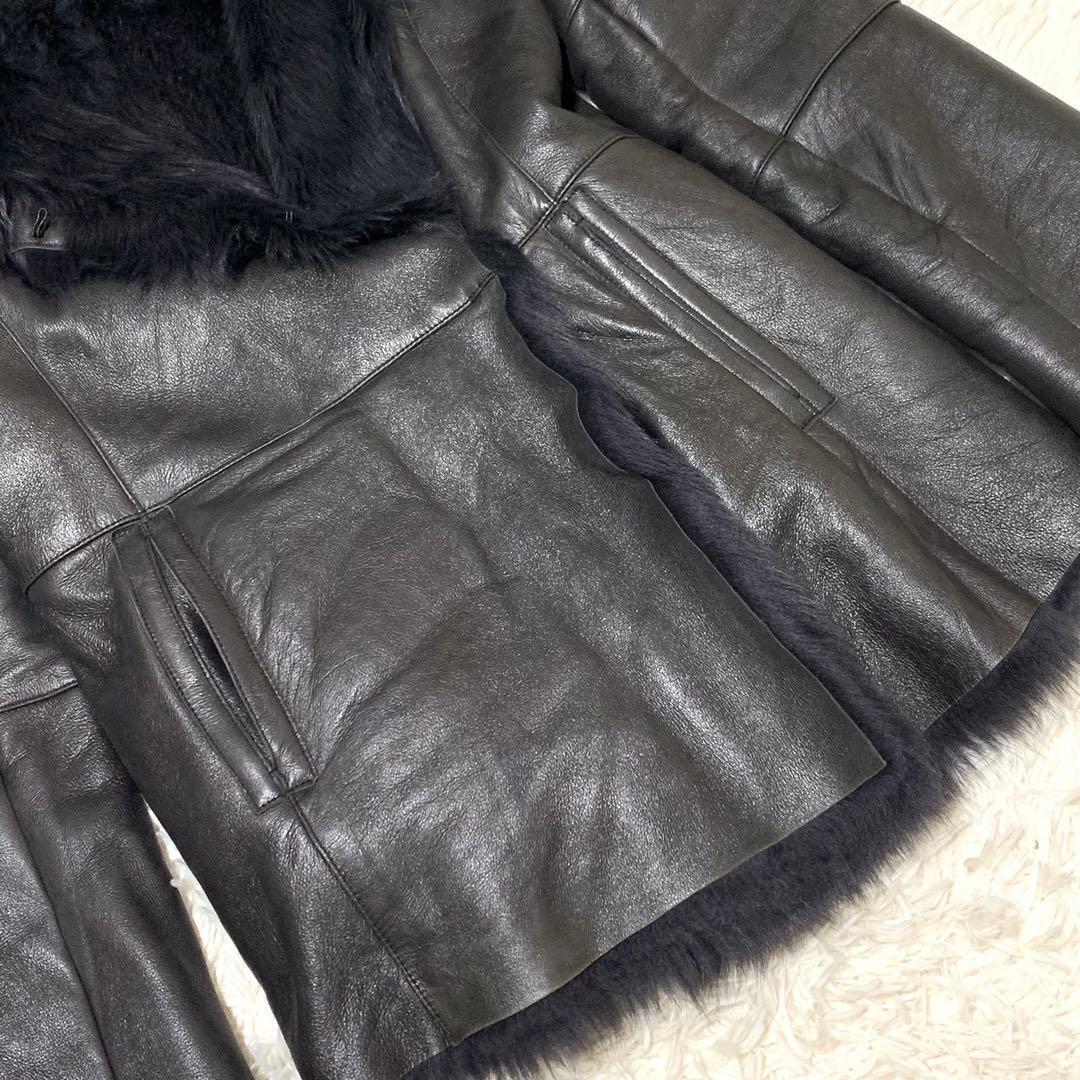 美品　 トゥービーシック ムートン　コート　ラムレザー　ブラック