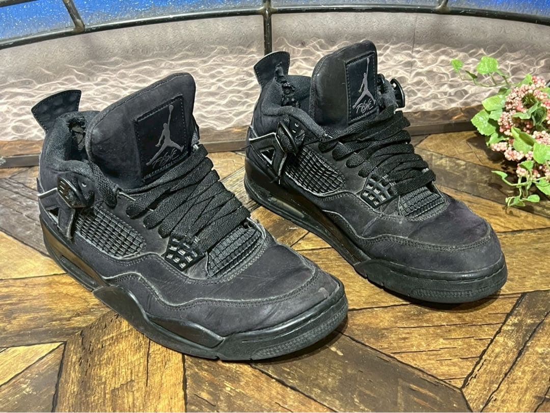 m*5様 希少 NIKE ナイキ エアジョーダン4 ブラックキャット スニーカー