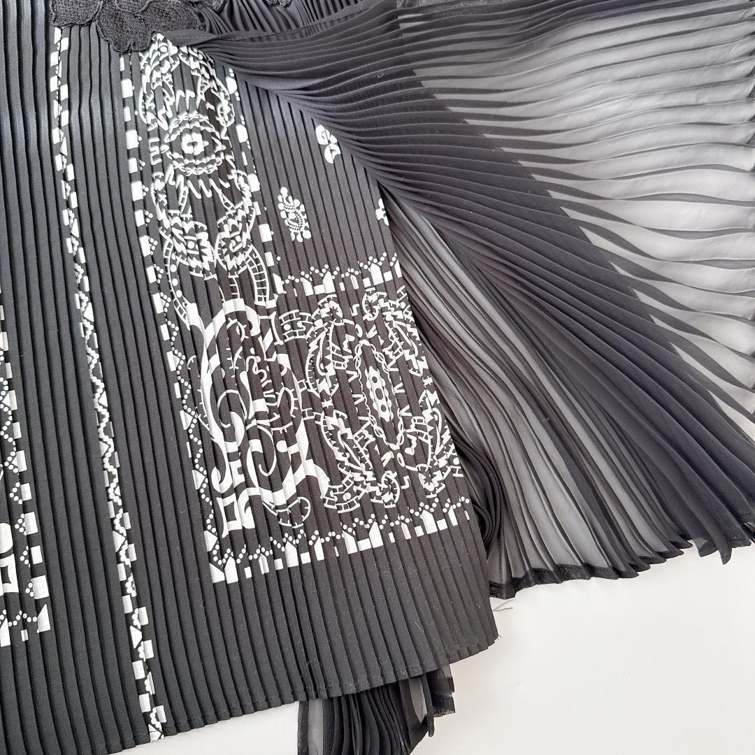 美品　sacai サカイ　レースプリーツトップス ノースリーブ ペイズリー柄