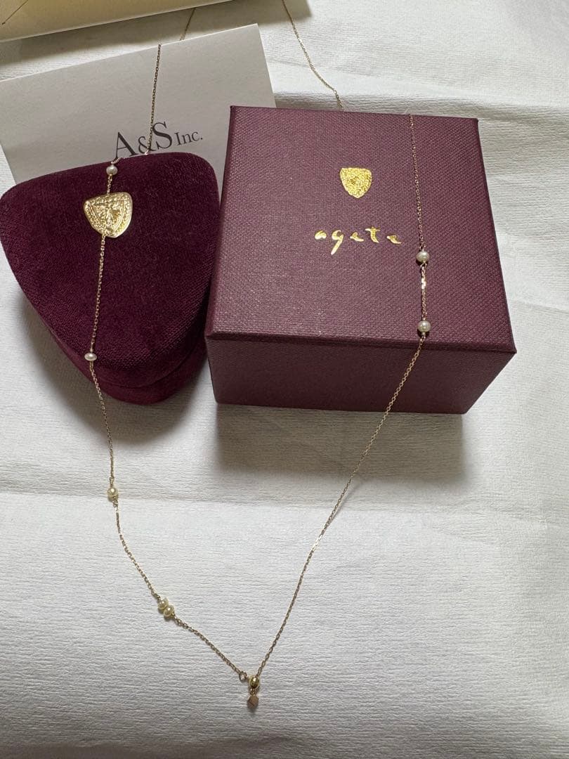 agate ゴールド ロングネックレス　K10