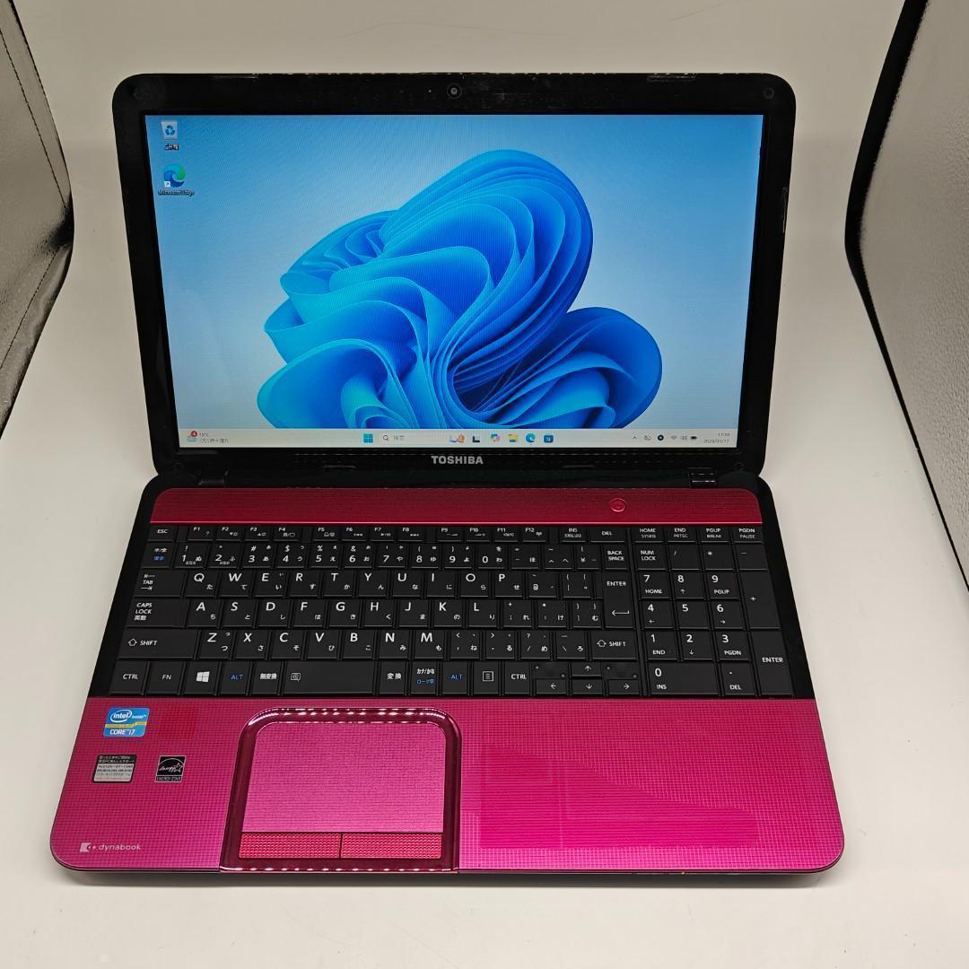 【東芝】T552 高速i7 SSD512GB 16GB ピンク ノートPC