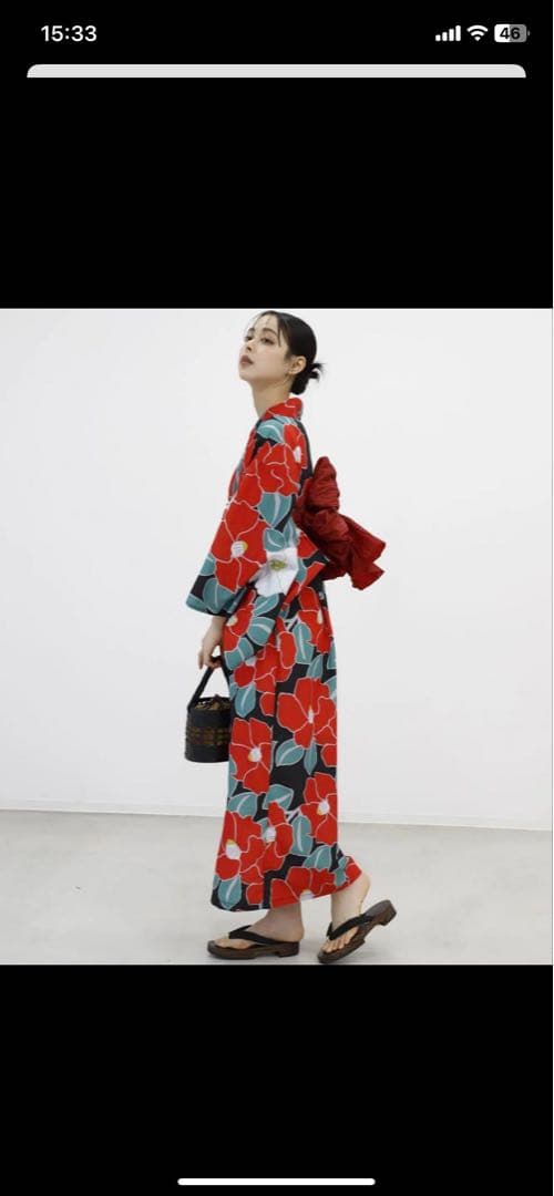 ワンピース　浴衣　帯　3点セット　試着のみ　Lサイズ