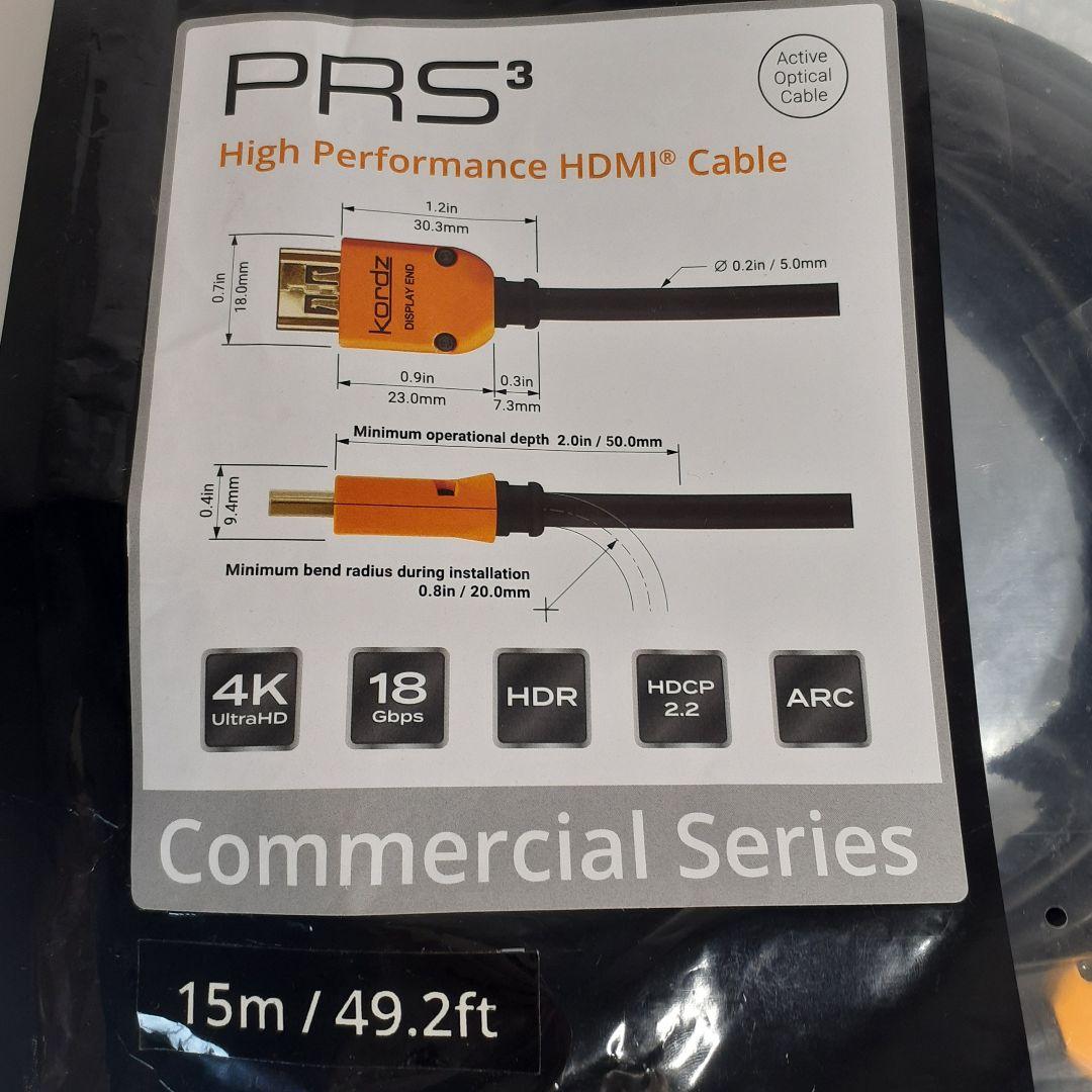Kordz HDMIケーブル PRS3 ACTIVE OPTICAL 15.0m