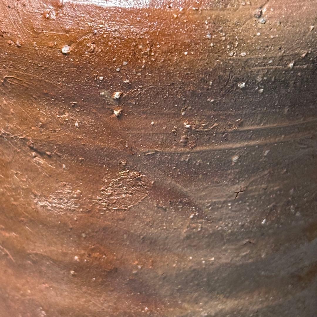 人間国宝　備前焼の巨匠　山本陶秀　「耳付花入」　本人作　共箱　高さ23.5cm