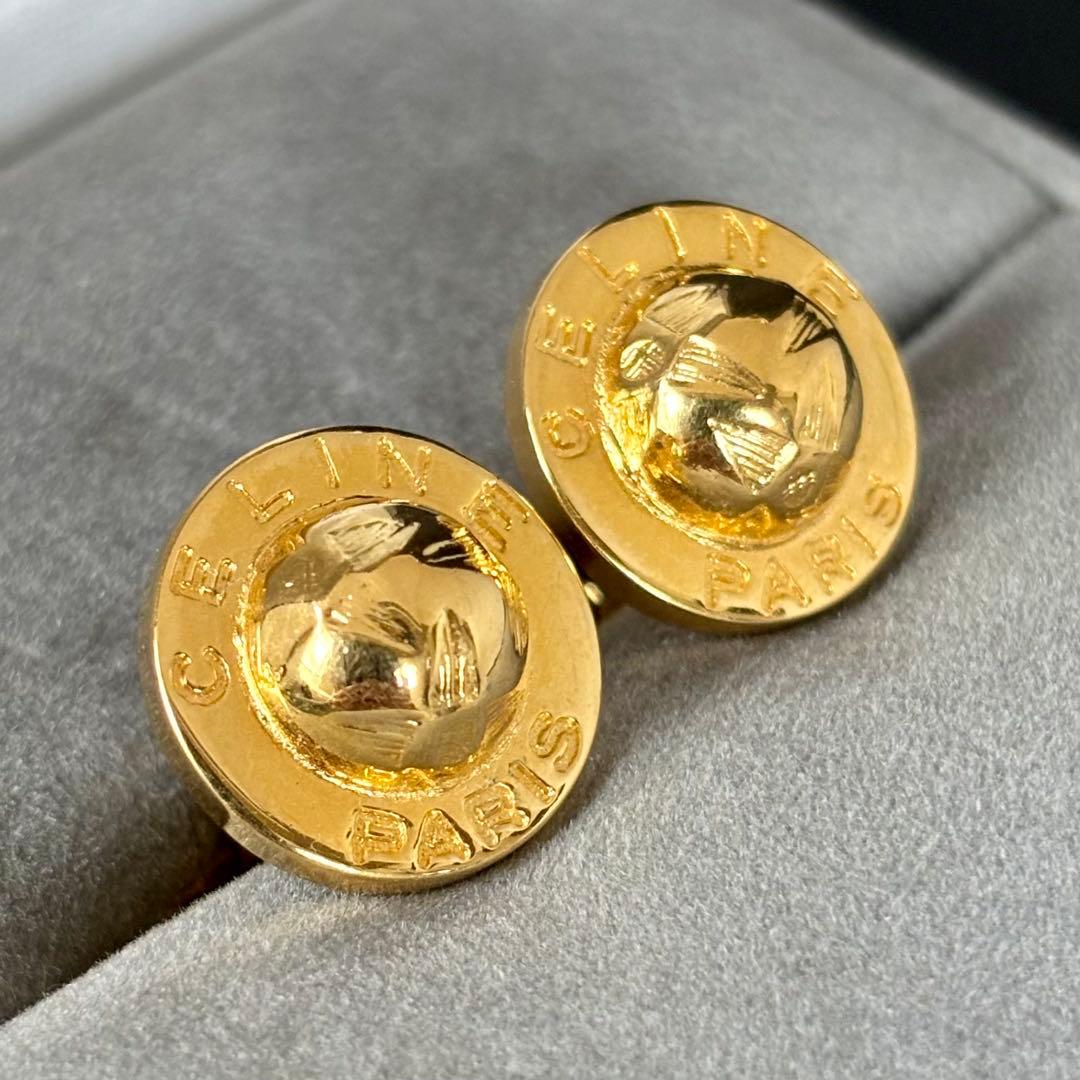 【希少】【セリーヌ】CELINE カフス スターボール ロゴ ゴールドカラー