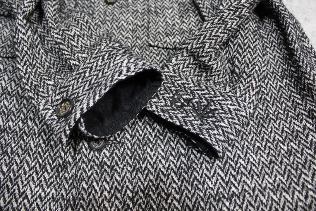 美品 ルシアンペラフィネ 刺繍入 CPO シャツジャケット 灰 S 七分袖 レア