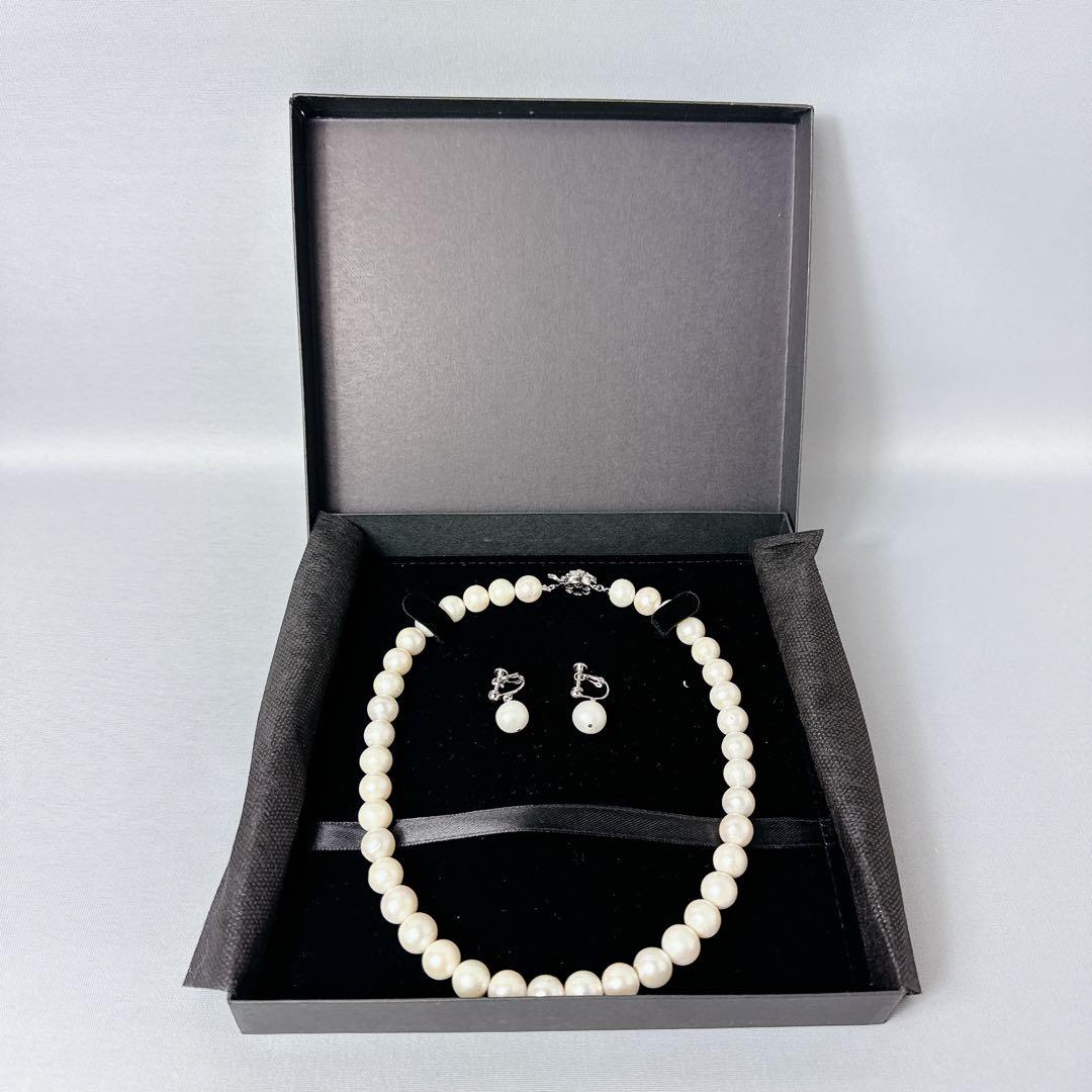 大珠 10mm珠　本真珠　ネックレス　イヤリング　セット あこや 淡水