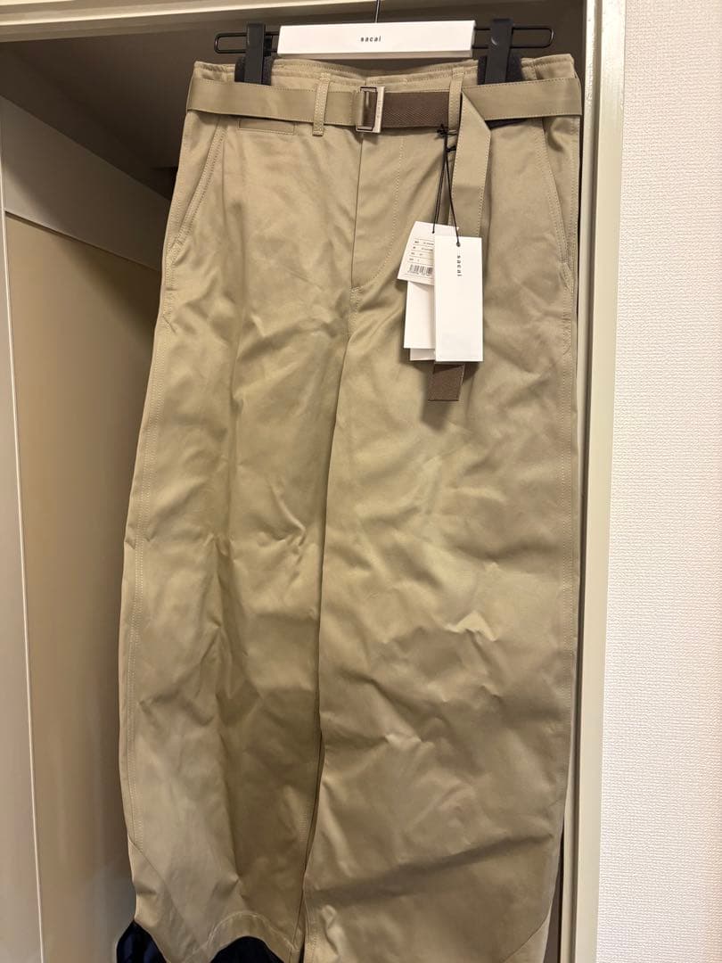 k*0様 sacai 26ss コットン　チノ　パンツ　ベージュ　サイズ2