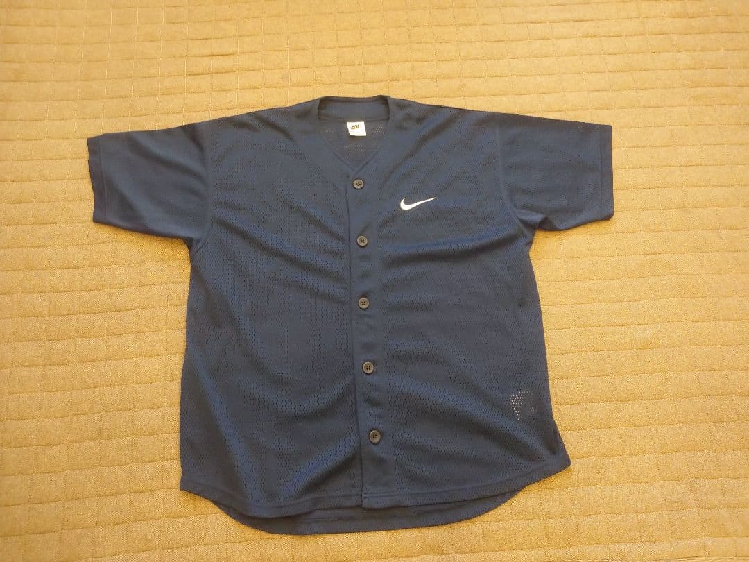 90's Nike(ナイキ)ベースボールシャツ(Mサイズ)(希少)(メッシュ)