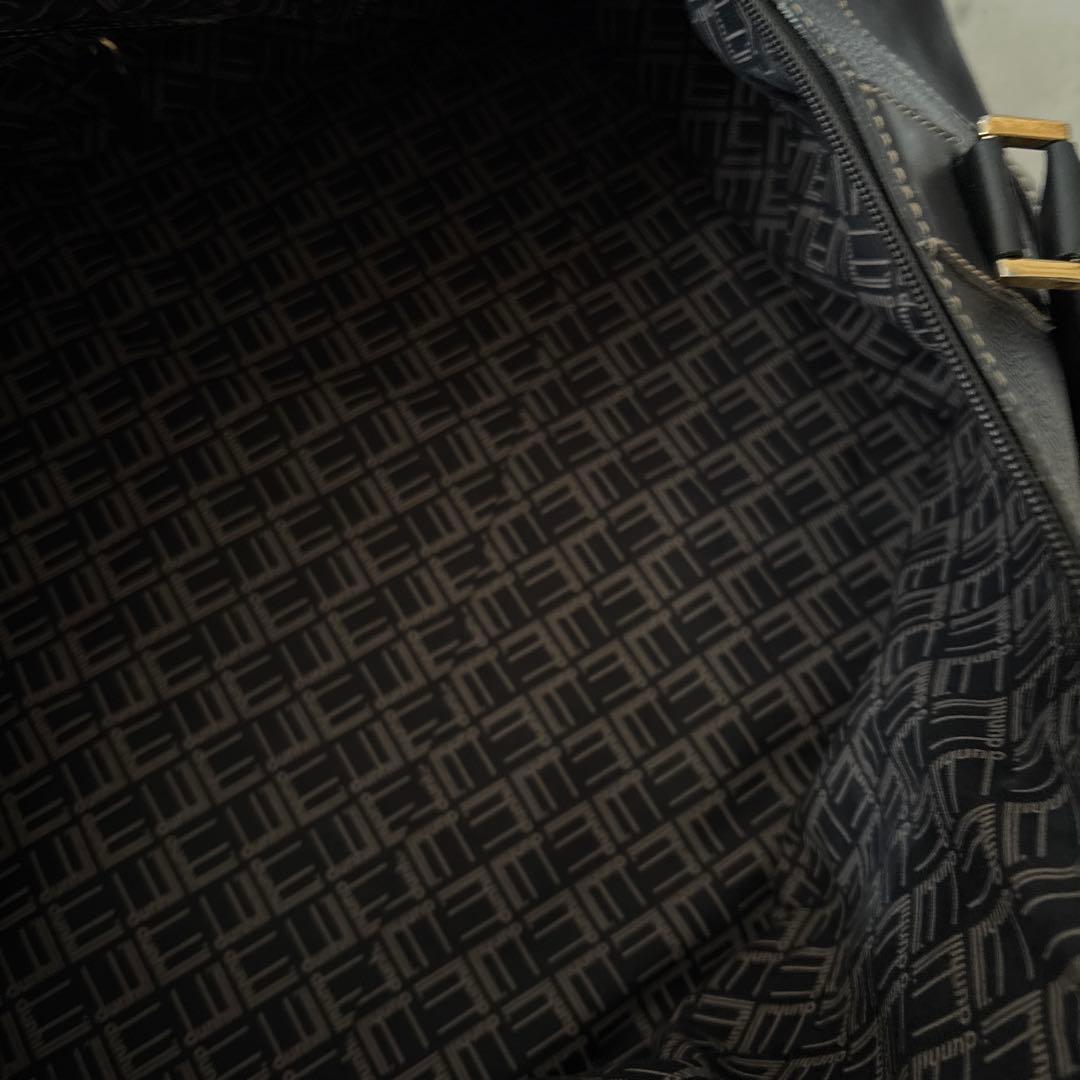 ダンヒル オール レザー ボストンバッグ 大容量 ブラック 黒　シボ革