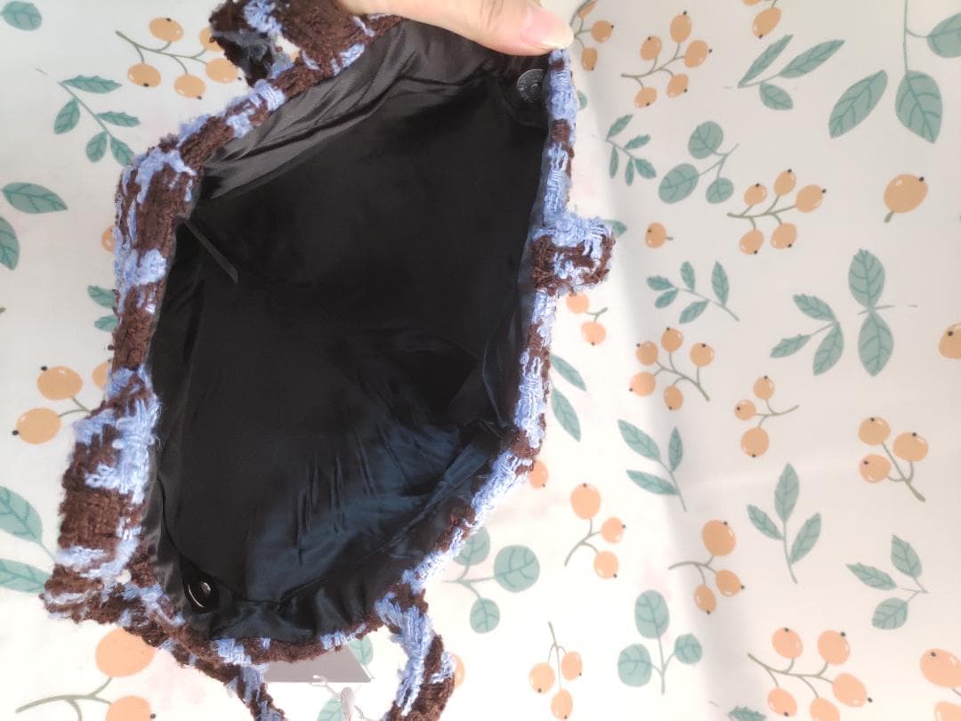 千鳥 ブルー スパンコール トートバッグ