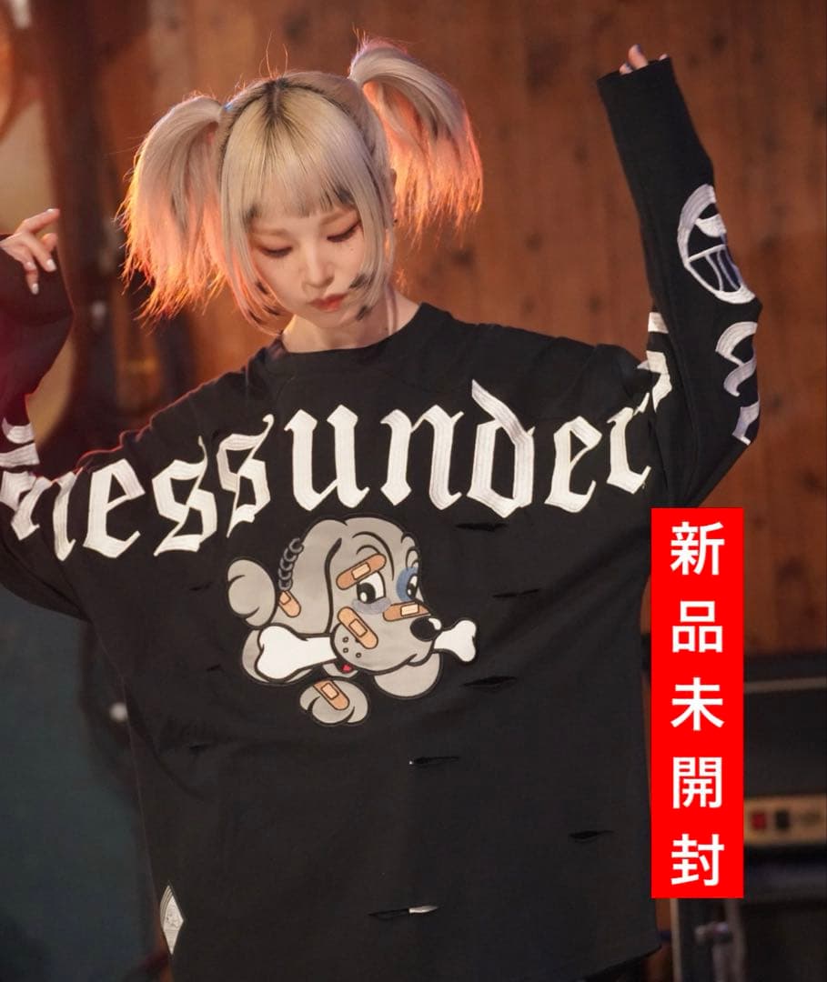 【新品未開封】GAxGALFY ぼろぼろ刺繍 ロンT ブラック 大型犬 XL