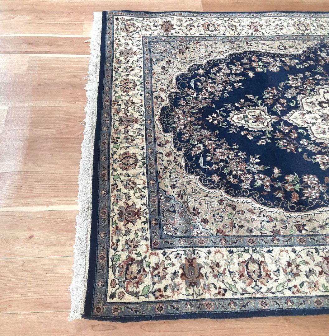 Y1154 高級ペルシャ絨毯 ウール100% 手織り 219×141㎝