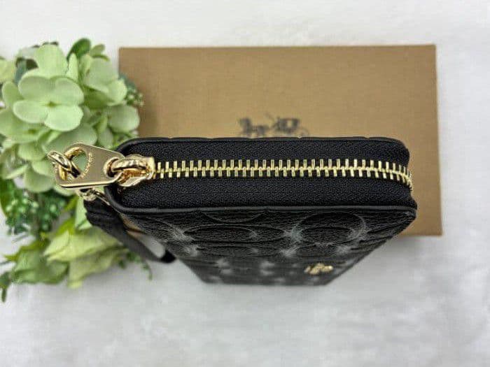 新品未使用コーチ長財布ブラックシグネチャーレディースメンズ送料無料即日発送