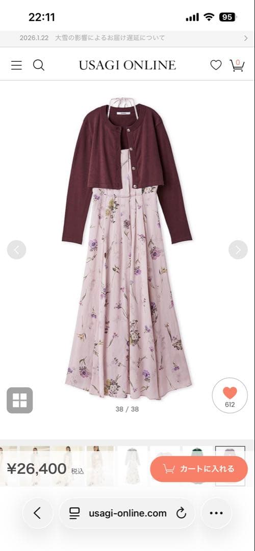 スナイデルカーデセットフローラルプリントキャミワンピース