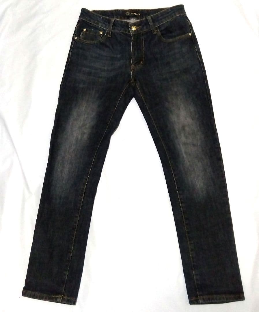 ヴェルサーチ ジーンズ ゴールド メデューサ スリムフィット デニム ビンテージ