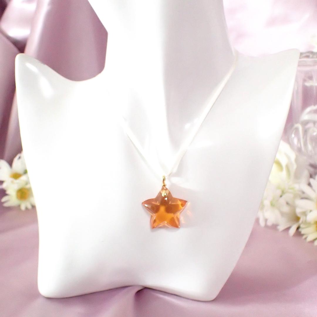 バカラ Baccarat K18YG オレンジ クリスタル ヒトデ トップ