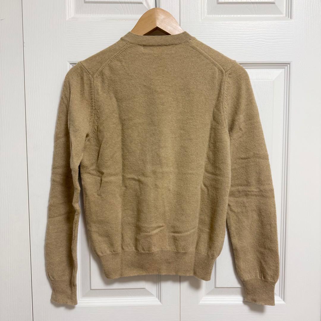 プレイ コムデギャルソン ニットカーディガン クルーネック ベージュ M