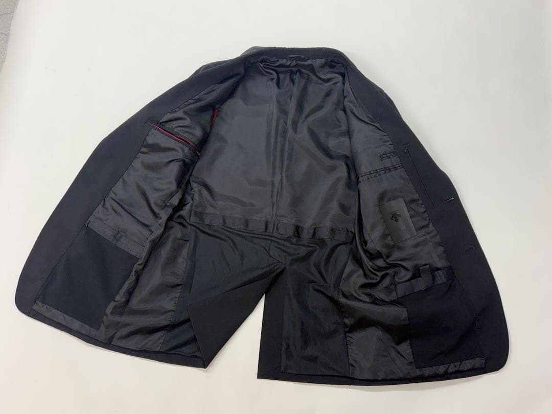 極美品 XL相当 DESCENTE ナイロン テーラードジャケット 高ストレッチ