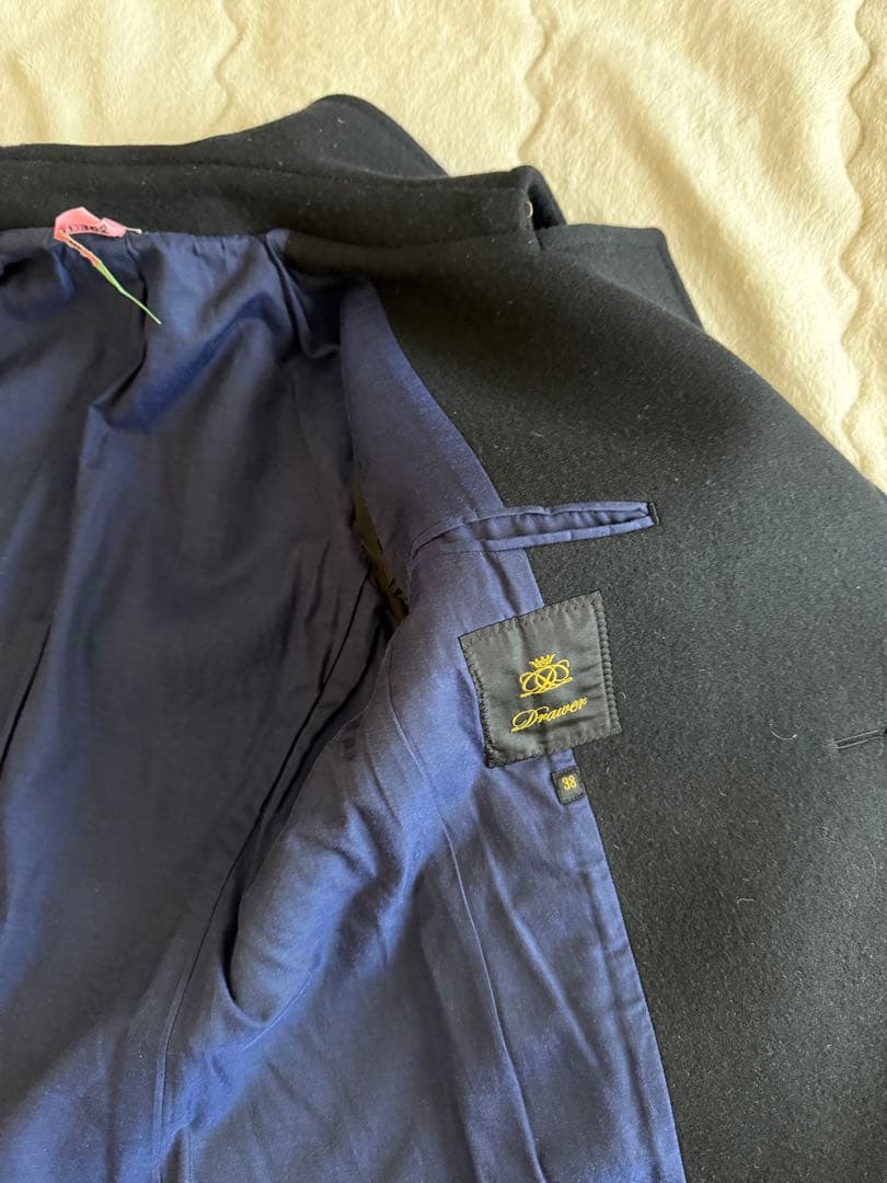 専用　美品　ドゥロワー　黒 ウール ピーコート 38