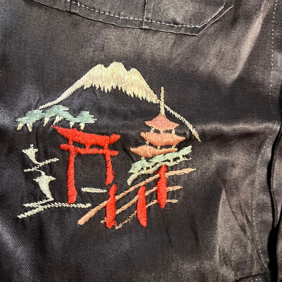 サテン　ビンテージ　古着　30s スカシャツ