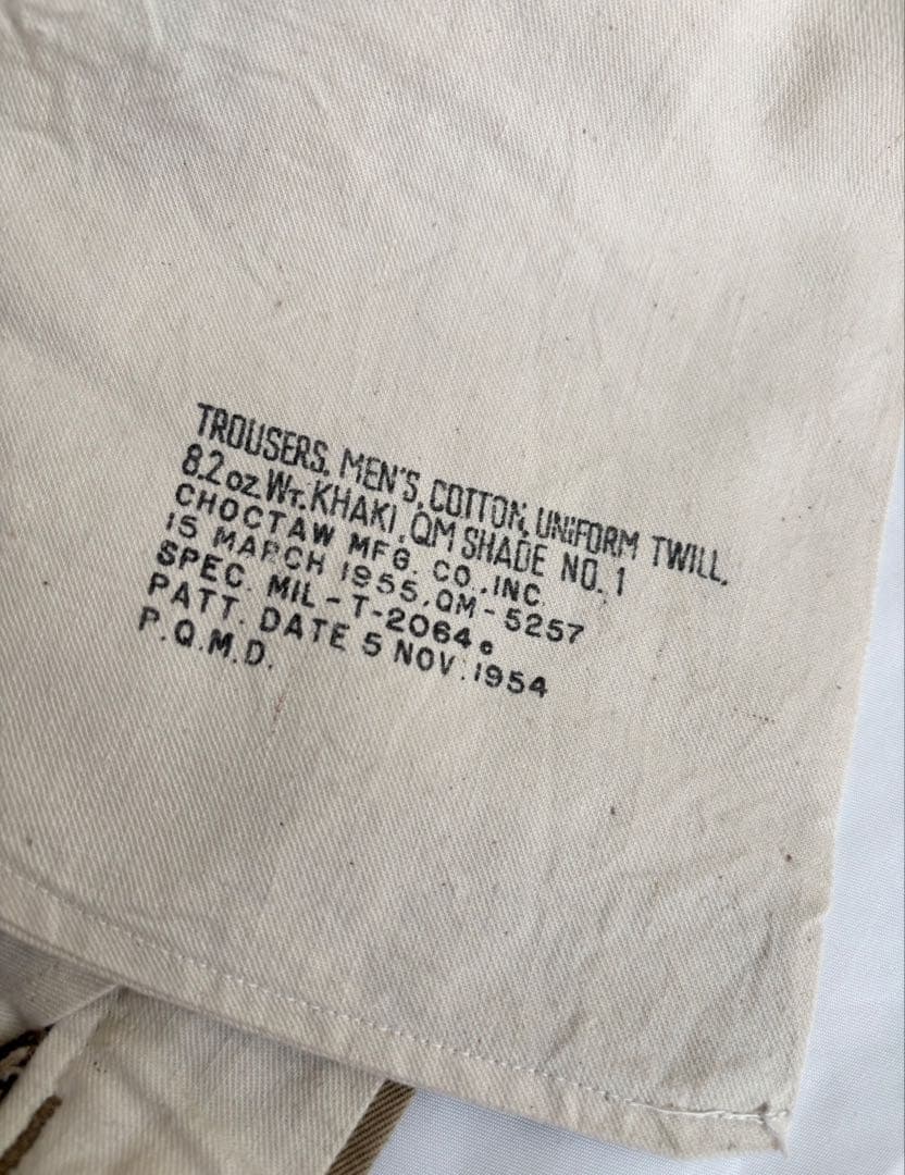 K*6様 50's US Army M-52 Chino Trousers W3