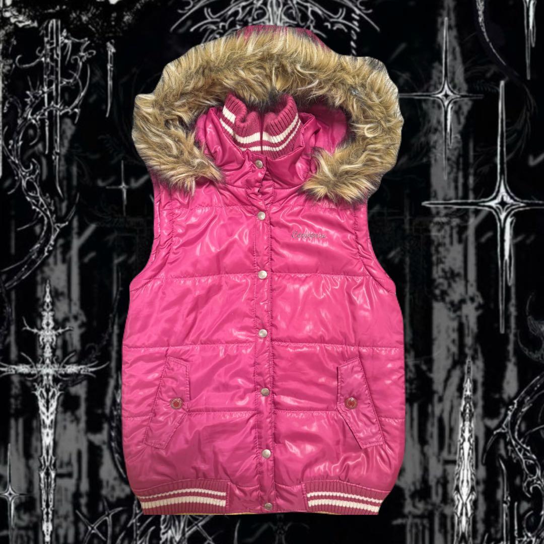 swag 短丈 ファーダウン ピンク Y2K コンバース 希少カラー M 肉厚