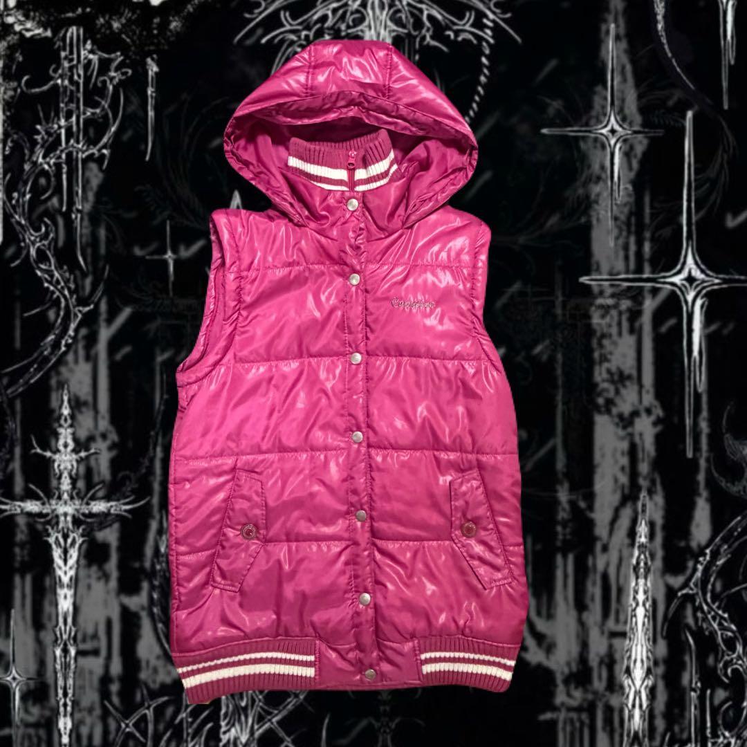 swag 短丈 ファーダウン ピンク Y2K コンバース 希少カラー M 肉厚