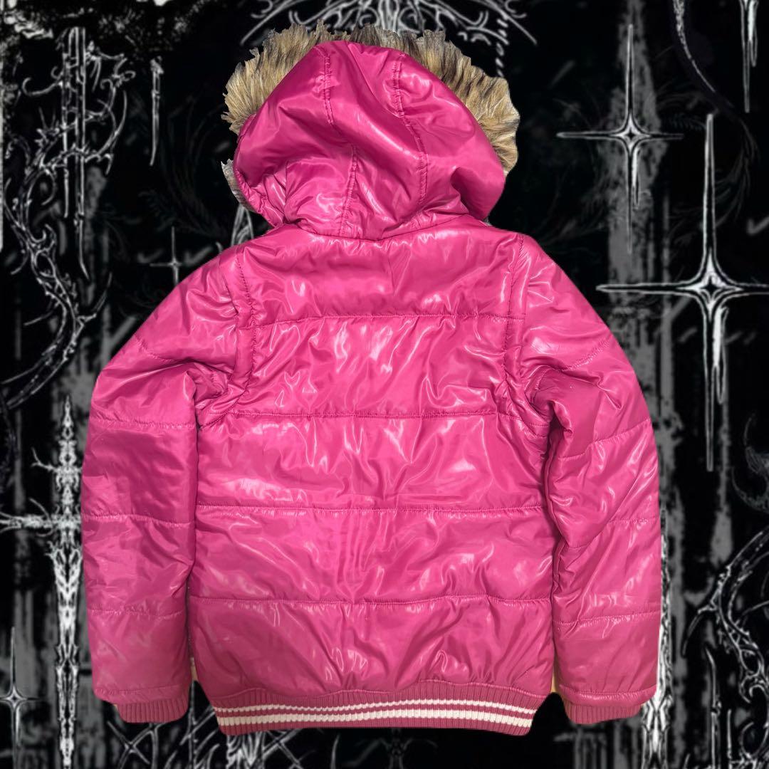 swag 短丈 ファーダウン ピンク Y2K コンバース 希少カラー M 肉厚