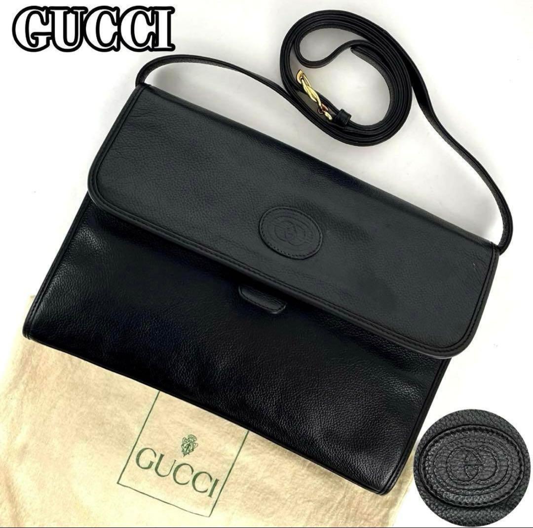 う*し様 グッチ　ショルダーバッグ　2way GG インターロッキング レザー