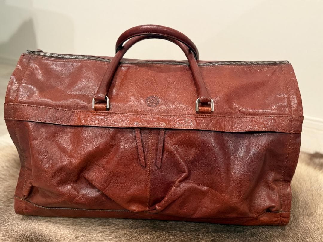 本革 ボストンバッグ 北欧 Saddler 高級ガーメントバッグ