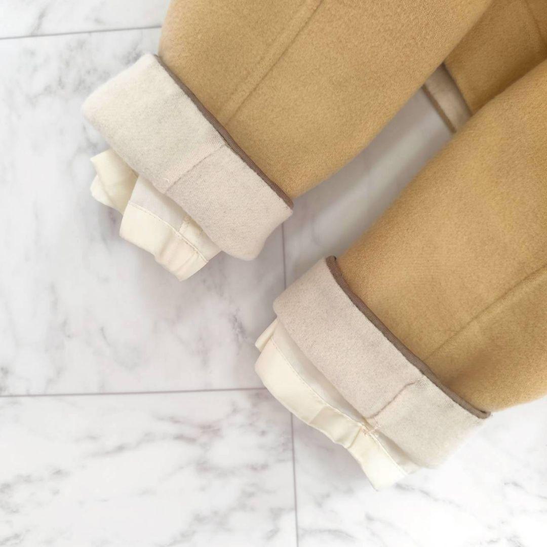 レオナール ダブルフェイス 袖口 フラワー トリム リボン ジャケット コート