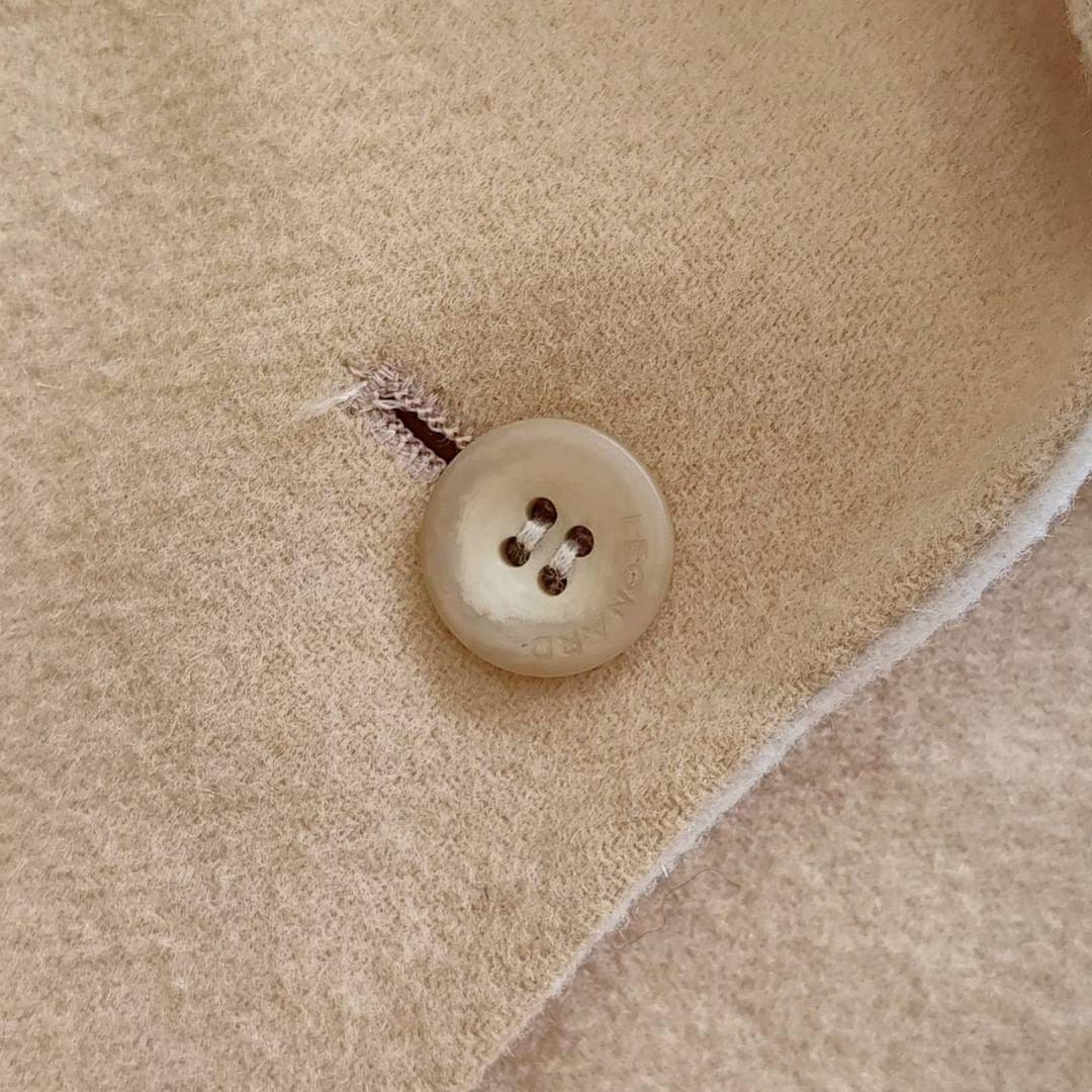 レオナール ダブルフェイス 袖口 フラワー トリム リボン ジャケット コート