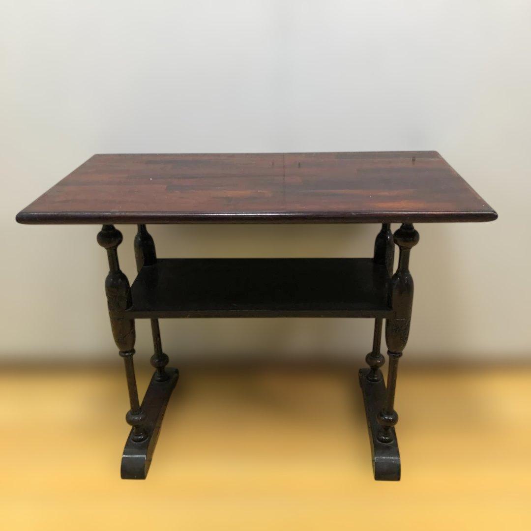 送料無料 アンティーク調 木製テーブル 葡萄彫刻 花台 飾り棚 　251214