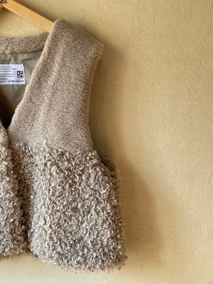 新品✨パシオーネ プードルファー ボアベスト モカ mal. rerereさん