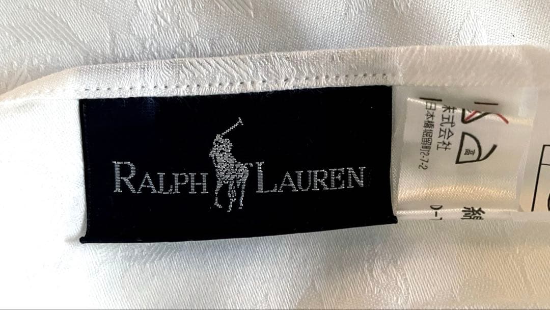 新品未使用✳︎ラルフローレン✳︎ジャガード織✳︎白✳︎枕カバー✳︎フリル付