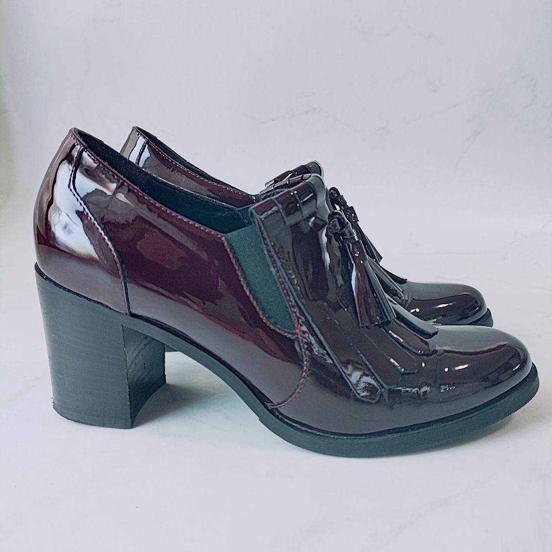 美品✨定価3.5万 ルーカグロッシ 本革 レザー エナメル タッセル シューズ