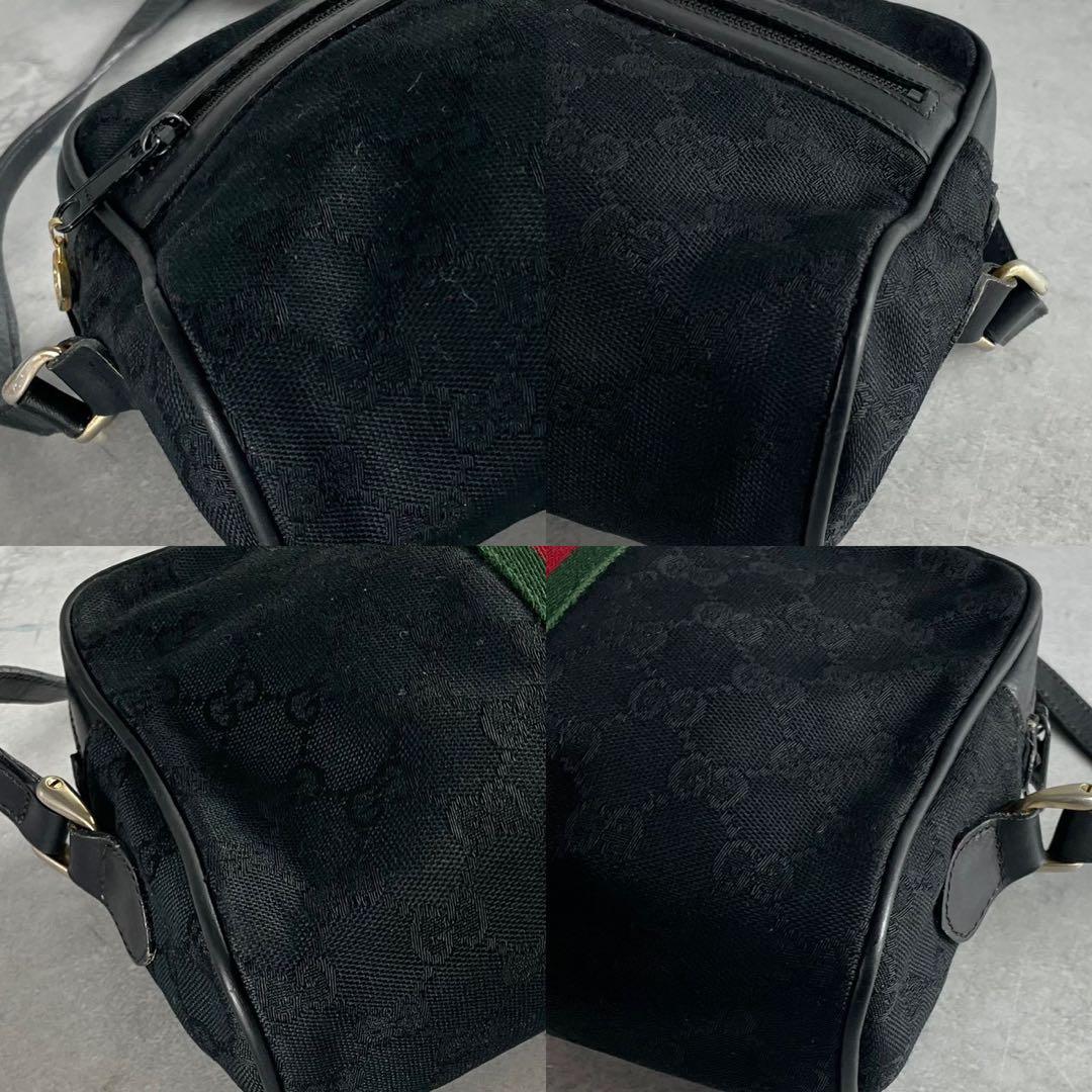 定番✨ GUCCI ショルダーバッグ GGキャンバス シェリーライン ブラック