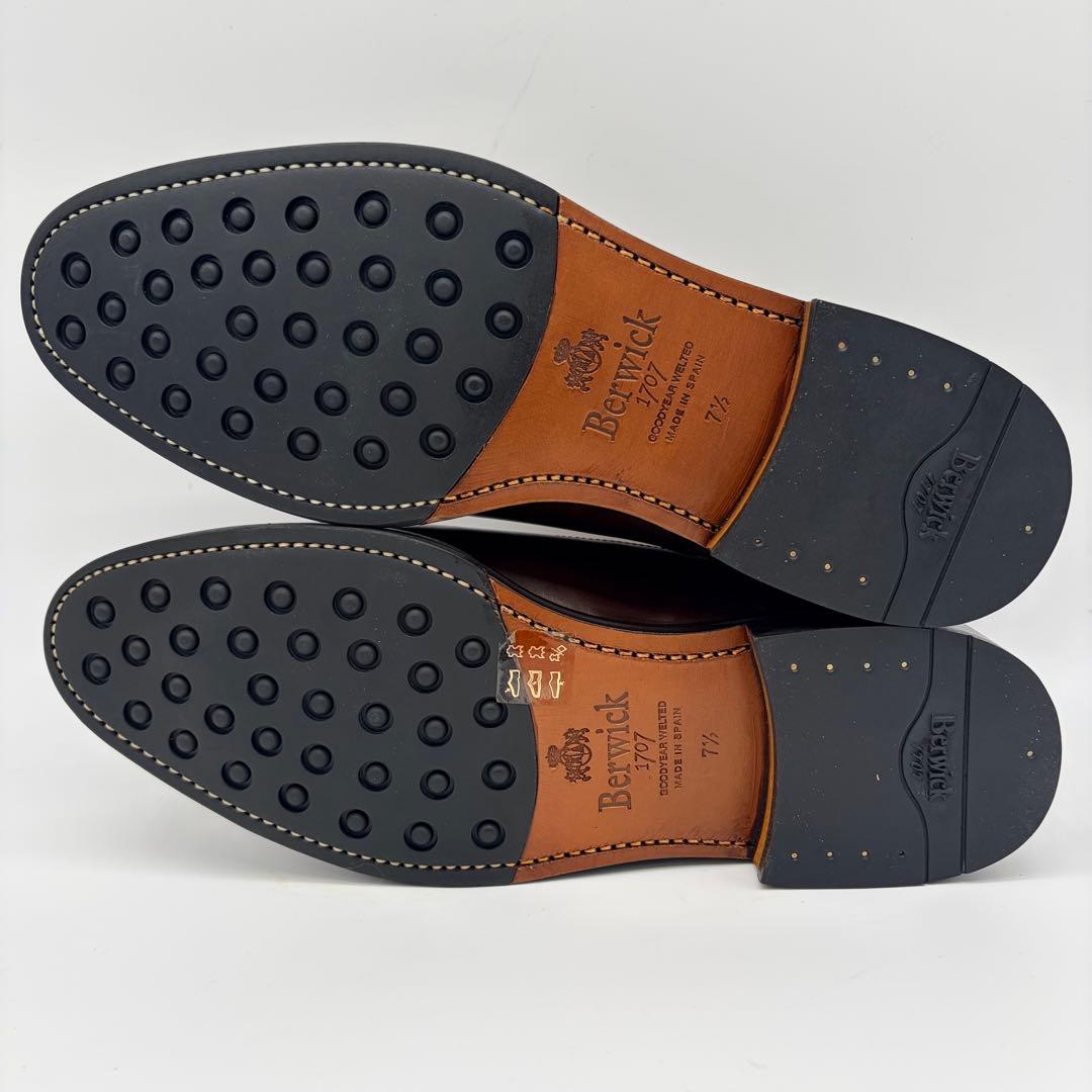 【未使用】Berwick バーウィック ストレートチップ 26cm 茶 内羽根①