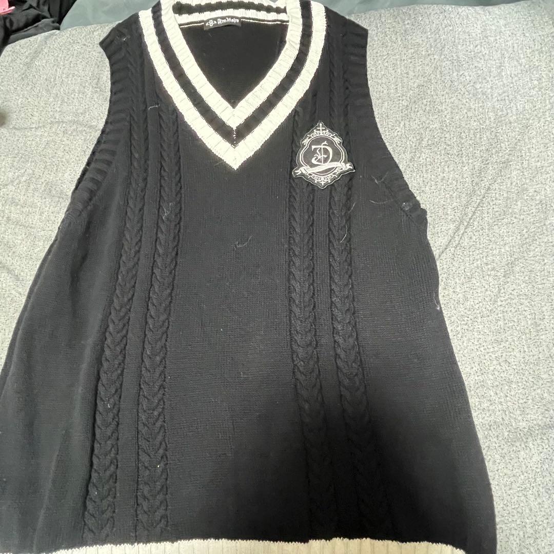 DimMoire ディムモアール 学園 ニット ベスト ブラック REFLEM