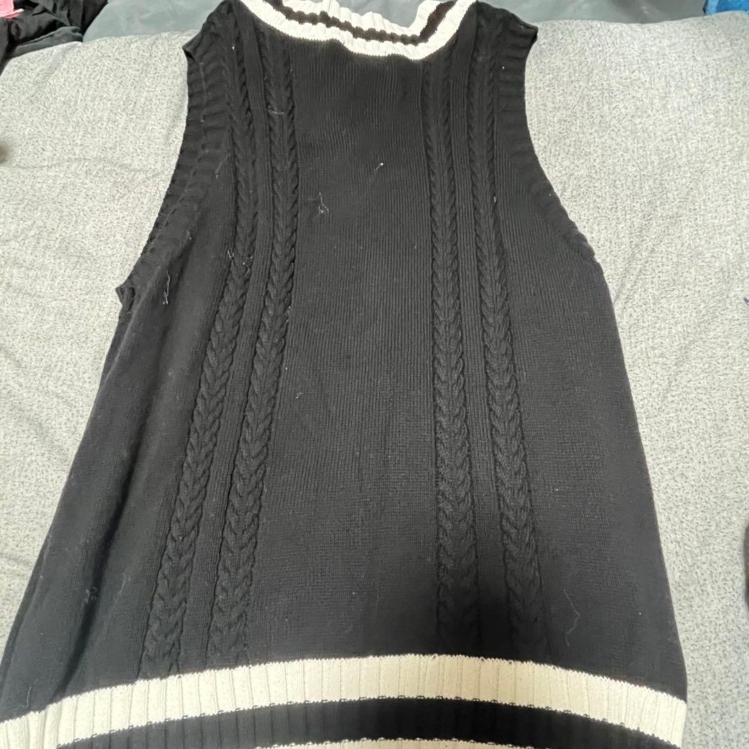 DimMoire ディムモアール 学園 ニット ベスト ブラック REFLEM