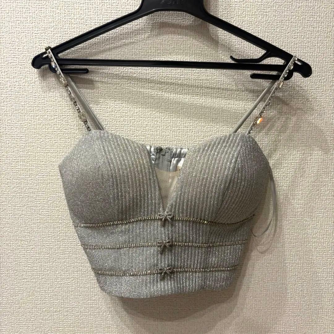 ROBE de FLEURS スパークルラメニットミニリボンタイト