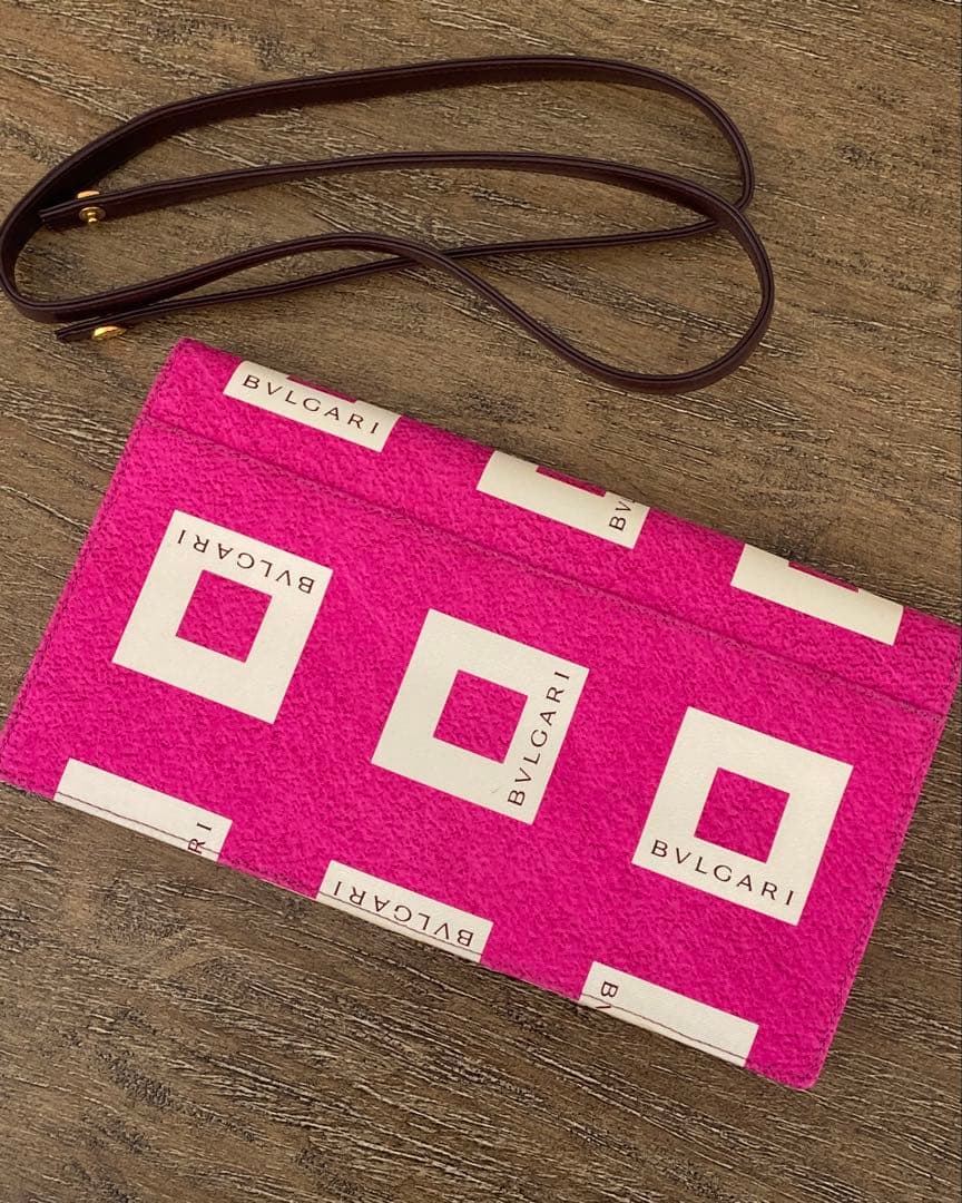 【希少・美品】BVLGARI ブルガリ ヴィンテージ クラッチバッグ ピンク